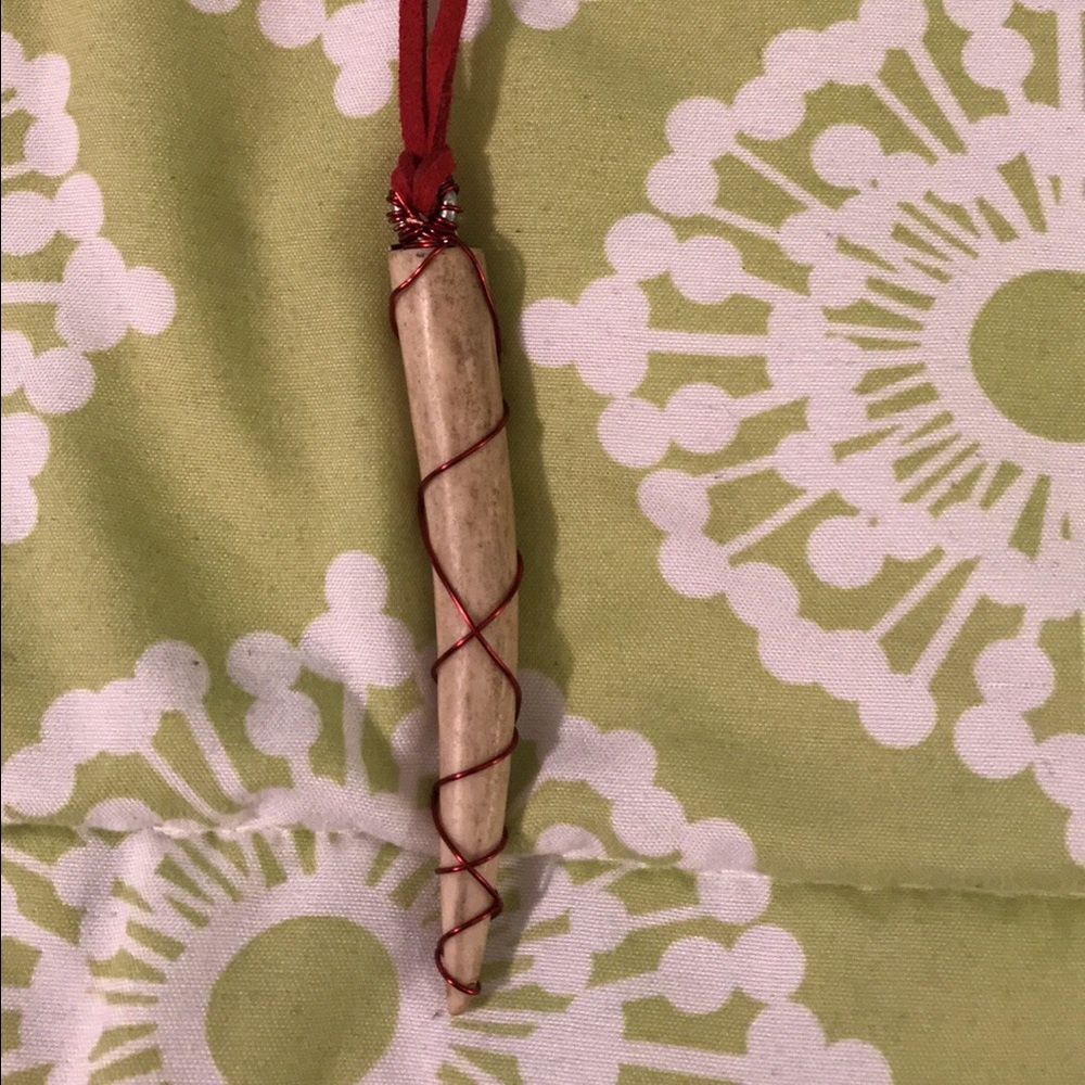 Handmade authentic antler necklace!