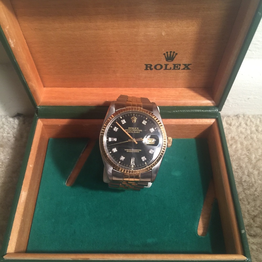 Authentic Rolex watch with diamonds
