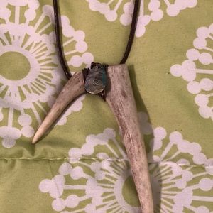 Handmade authentic antler necklace!