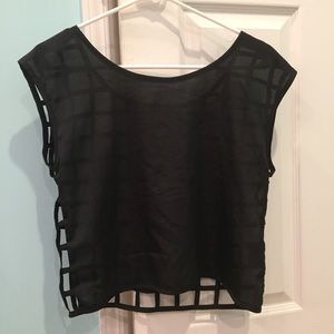 Black caged detailed top