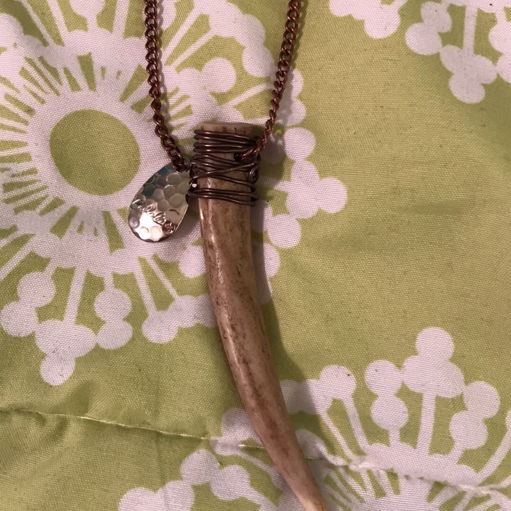 PRICE REDUCED! Handmade authentic antler necklace!