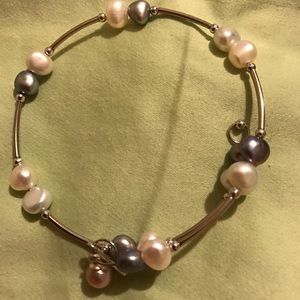 Vantel Pearls Wire Wrap Bracelet