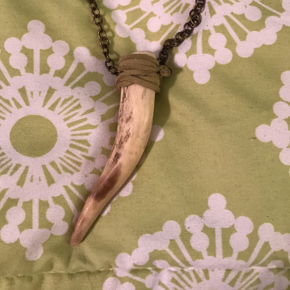Handmade authentic antler necklace!