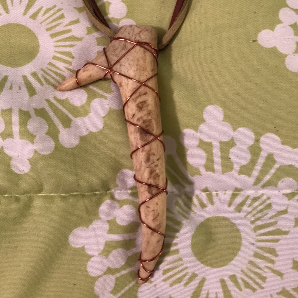 PRICE REDUCED! Handmade authentic antler necklace!