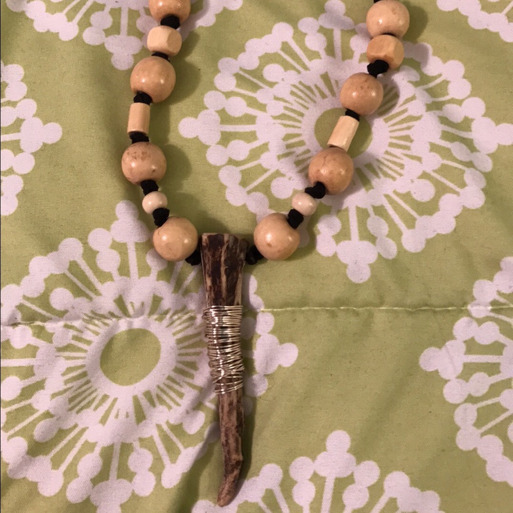 Handmade authentic antler necklace!