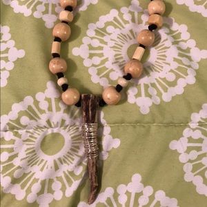 Handmade authentic antler necklace!