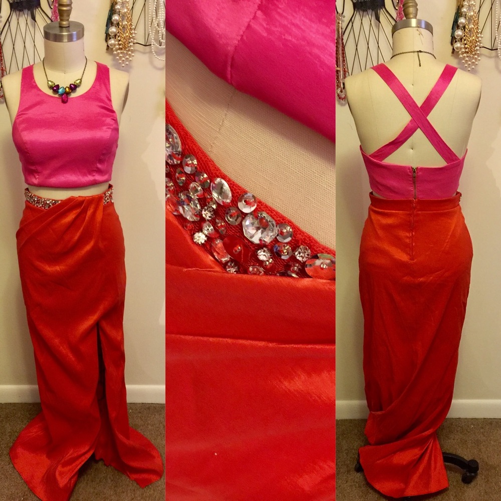 Two-piece prom dress