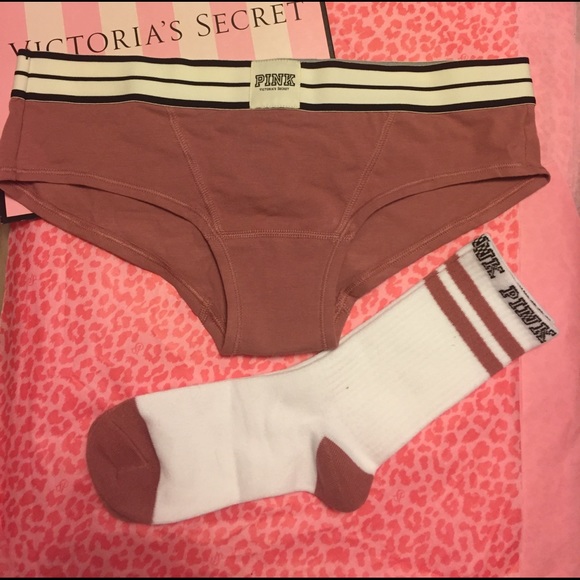 PINK Victoria's Secret Other - VS PINK PANTY AND CREW SOCK BUNDLE IN BEGONIA
