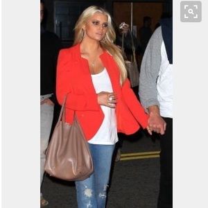 Red Jacket with silver zipper detail