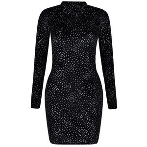 Black velvet bodycon dress