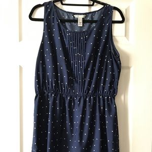 Navy Polka Dot Dress