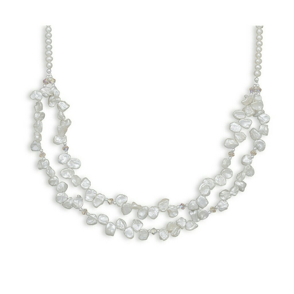 Double Strand Keshi Pearl Necklace
