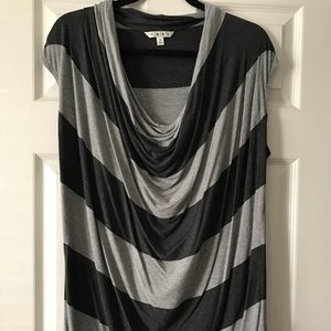 CAbi Gray Striped Top