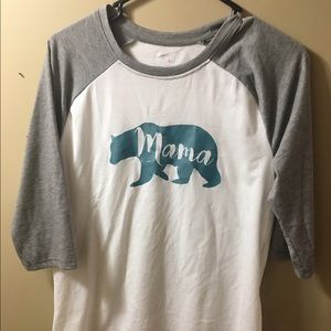 Women's 3/4 sleeve baseball tee "mama bear" NWOT