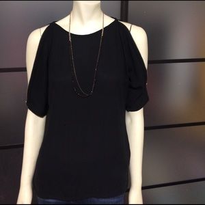 Banana Republic cold shoulder zipper top