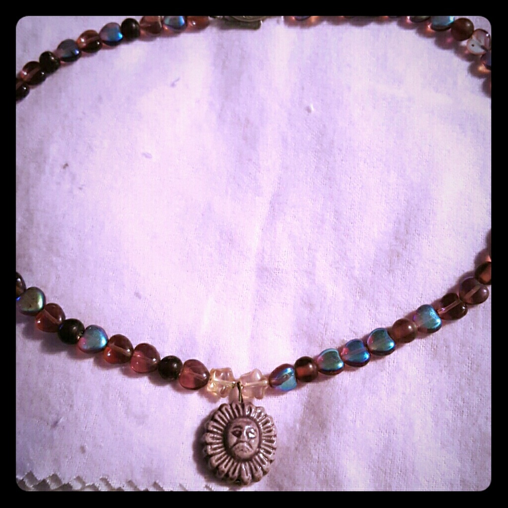 One of a kind Frownie Face Sun Necklace