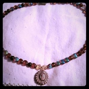 One of a kind Frownie Face Sun Necklace