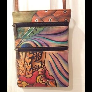 Anuschka  Double Zip Travel Crossbody