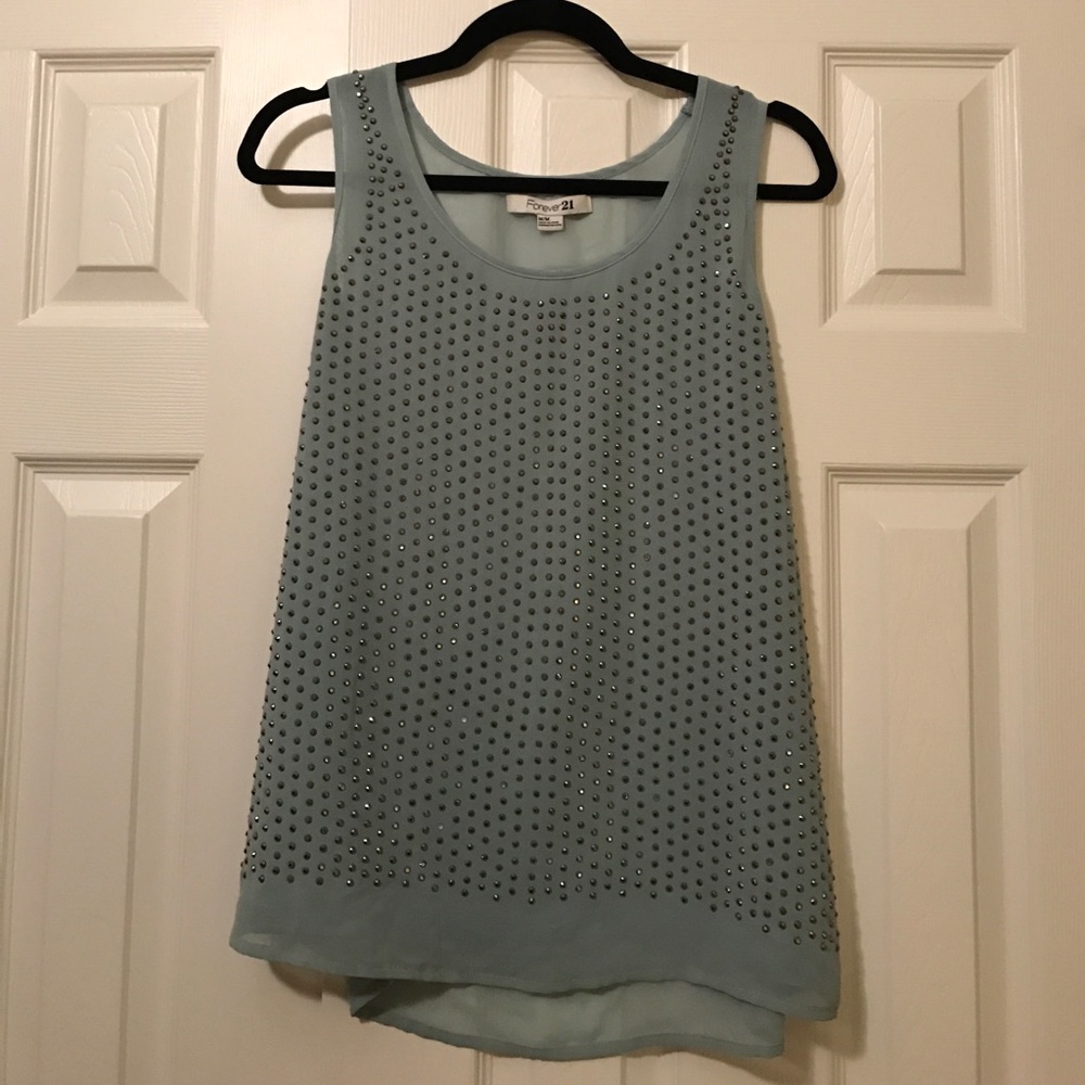 Seafoam Green Studded Tank