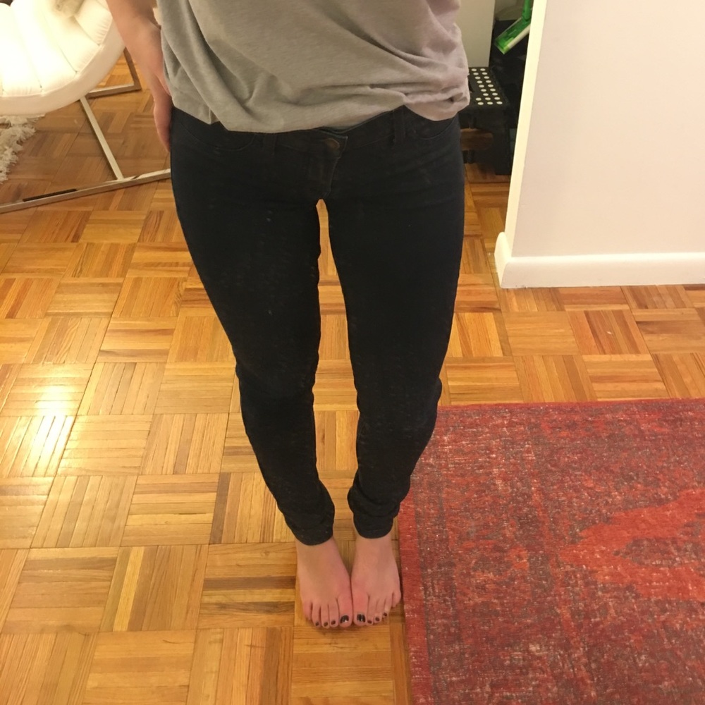 Jbrand skinny navy slightly coated jeans