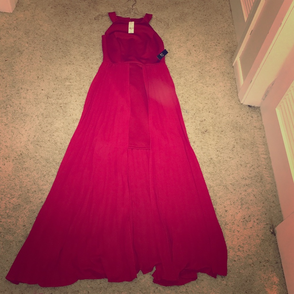 New York & Company long red dress