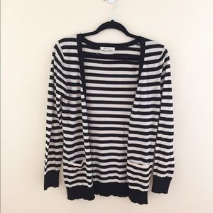 Forever 21 black and white striped cardigan