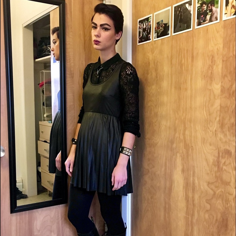 Faux leather dress