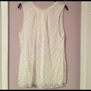 White semi sheer sleeveless blouse