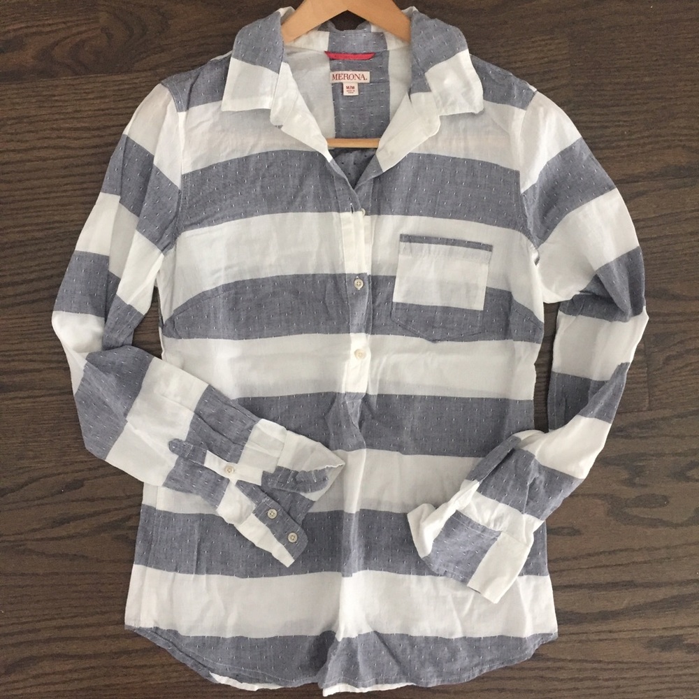 Charcoal and white stripe beach tunic