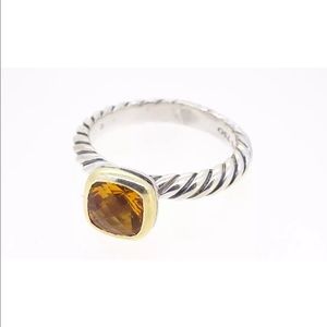 David Yurman 18kt/Sterling Citrine Cable Ring