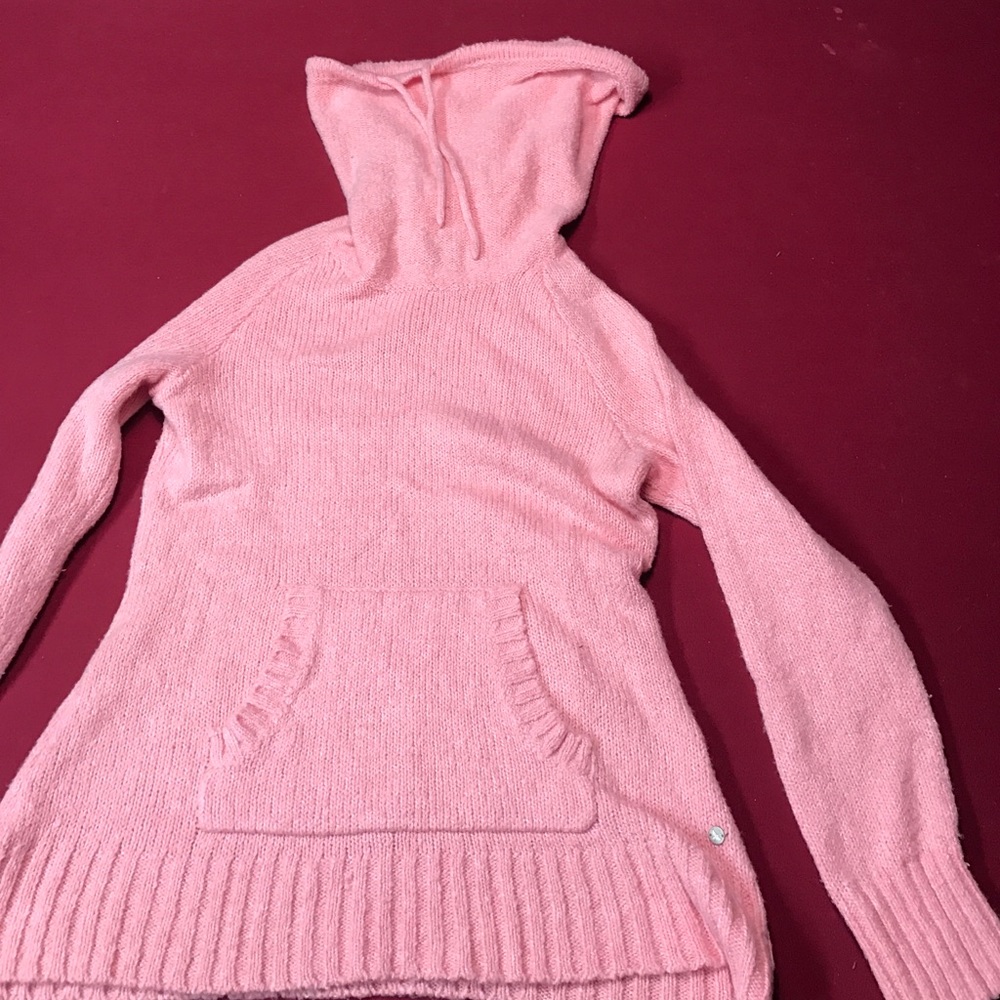 Long pink sweater