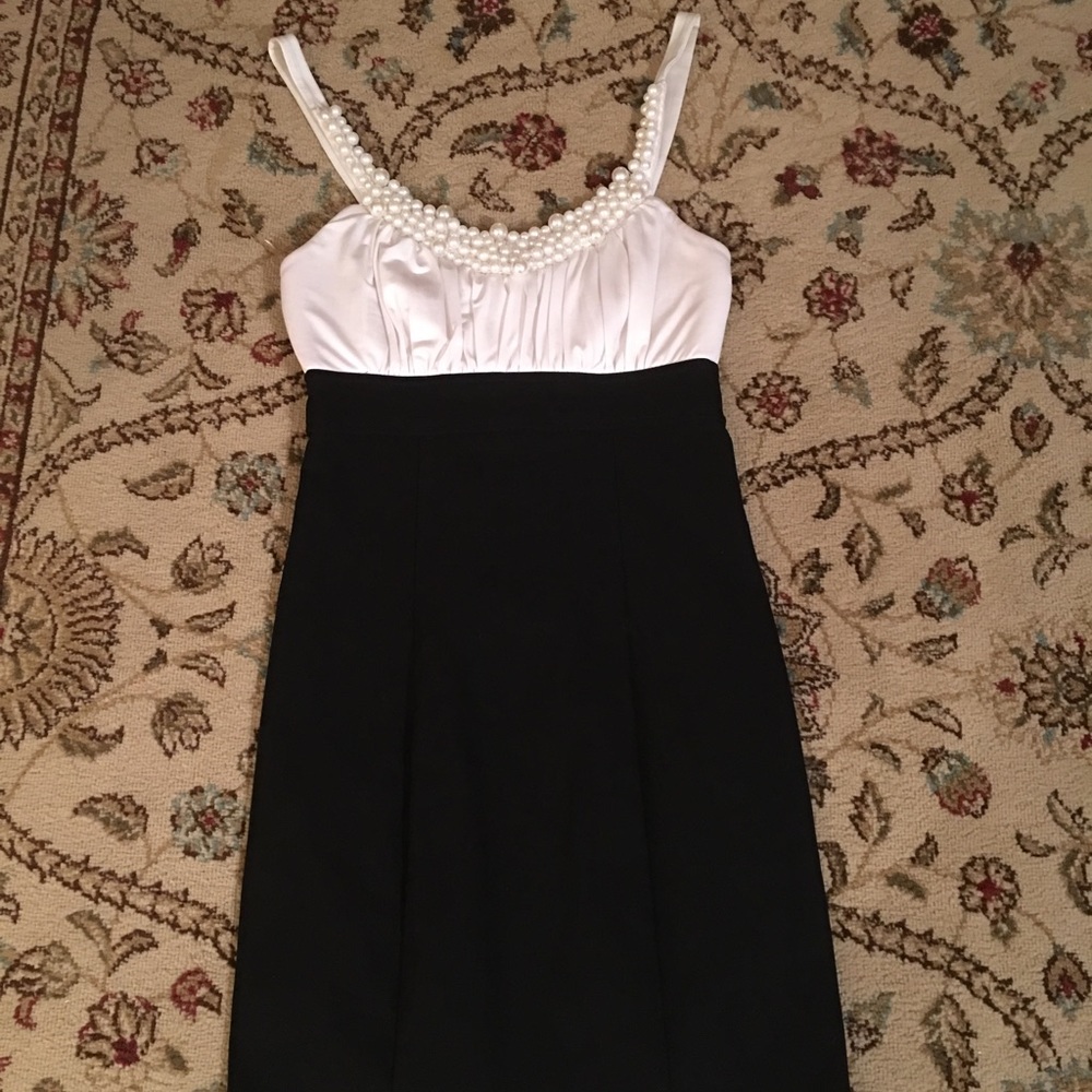 Black and white pearl dress