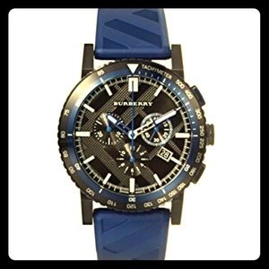 Burberry The City Mens Blue Rubber Sport Elegant