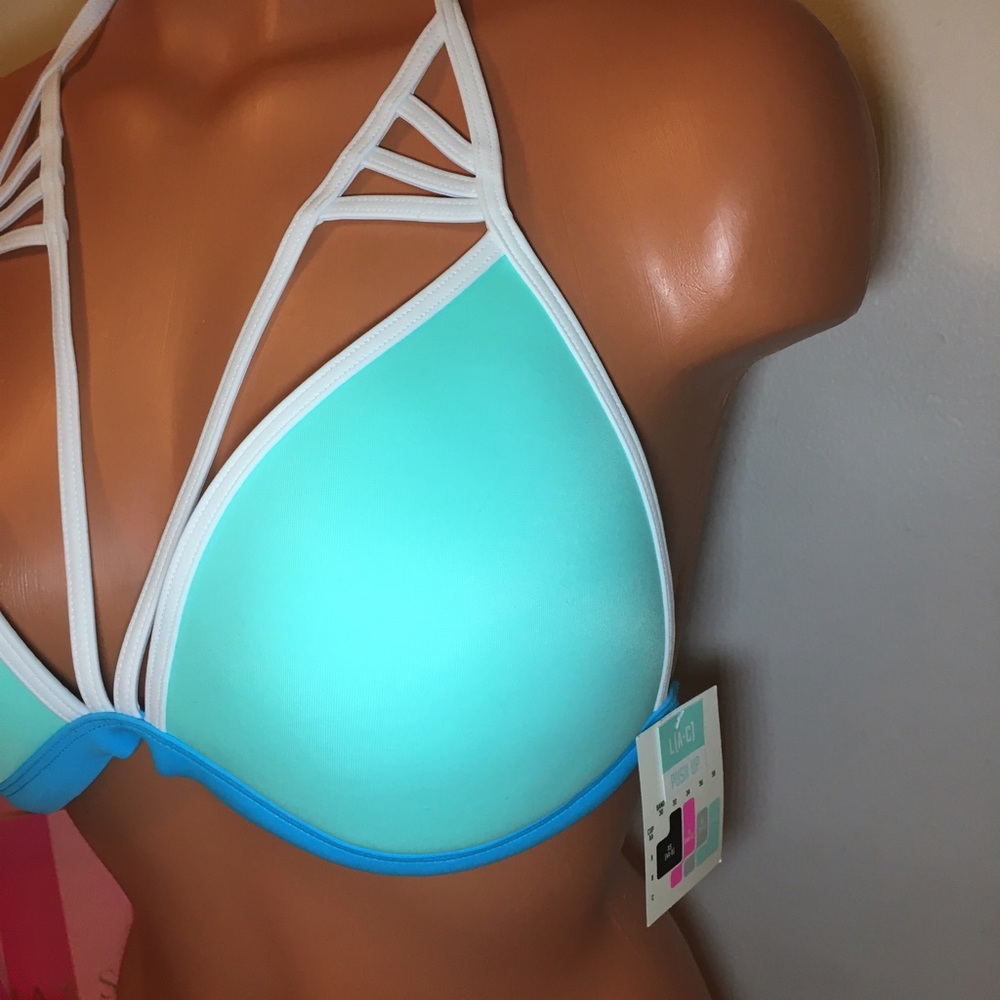 NEW PINK VS STRAPLY FRONT TOP SWIM - Picture 3 of 5