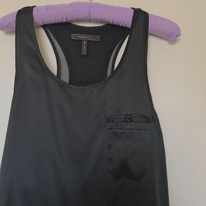 BCBGMaxAzria Silk Black Racerback Blouse Size M BCBGMaxAzria Silk Black Racerback Blouse Size M