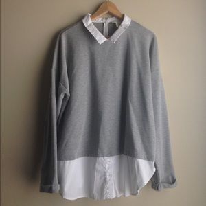 Grey and white shirt