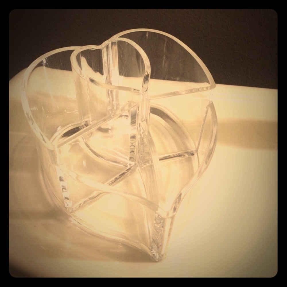 Heart shaped acrylic organizer