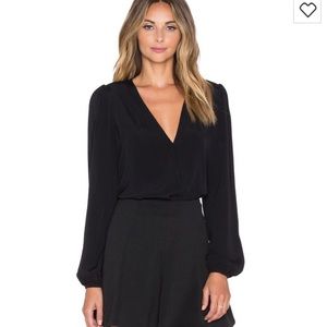 Lovers + Friends Black BodySuit long sleeve blouse