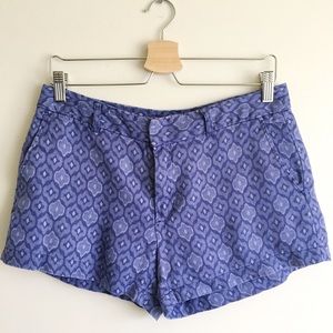 Cynthia Rowley Blue Ikat 100% Linen Shorts Size 6 Cynthia Rowley Blue Ikat 100% Linen Shorts Size 6