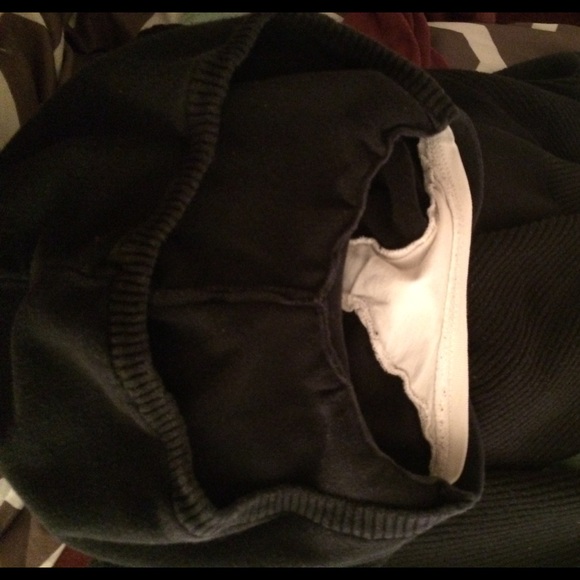 Black hooded sweater with mock white t-shirt. - Picture 2 of 3