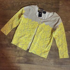 Colour Works Yellow/Sand  3/4 Sleeve Cardigan