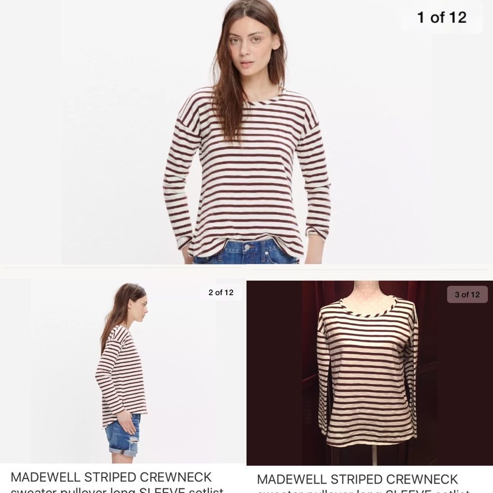 Madewell crewneck stripped long sleeve shirt small
