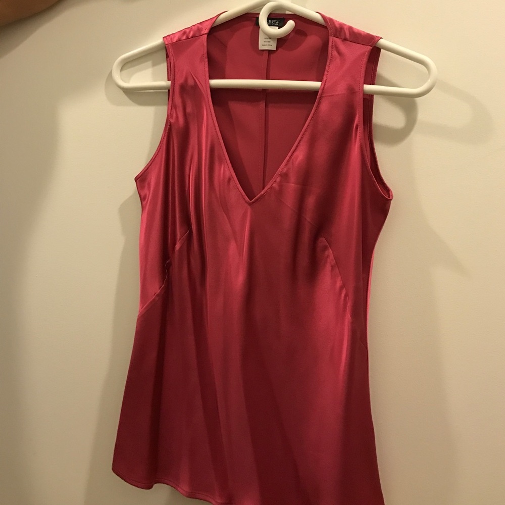 J Crew Silk Sleeveless V Neck Top