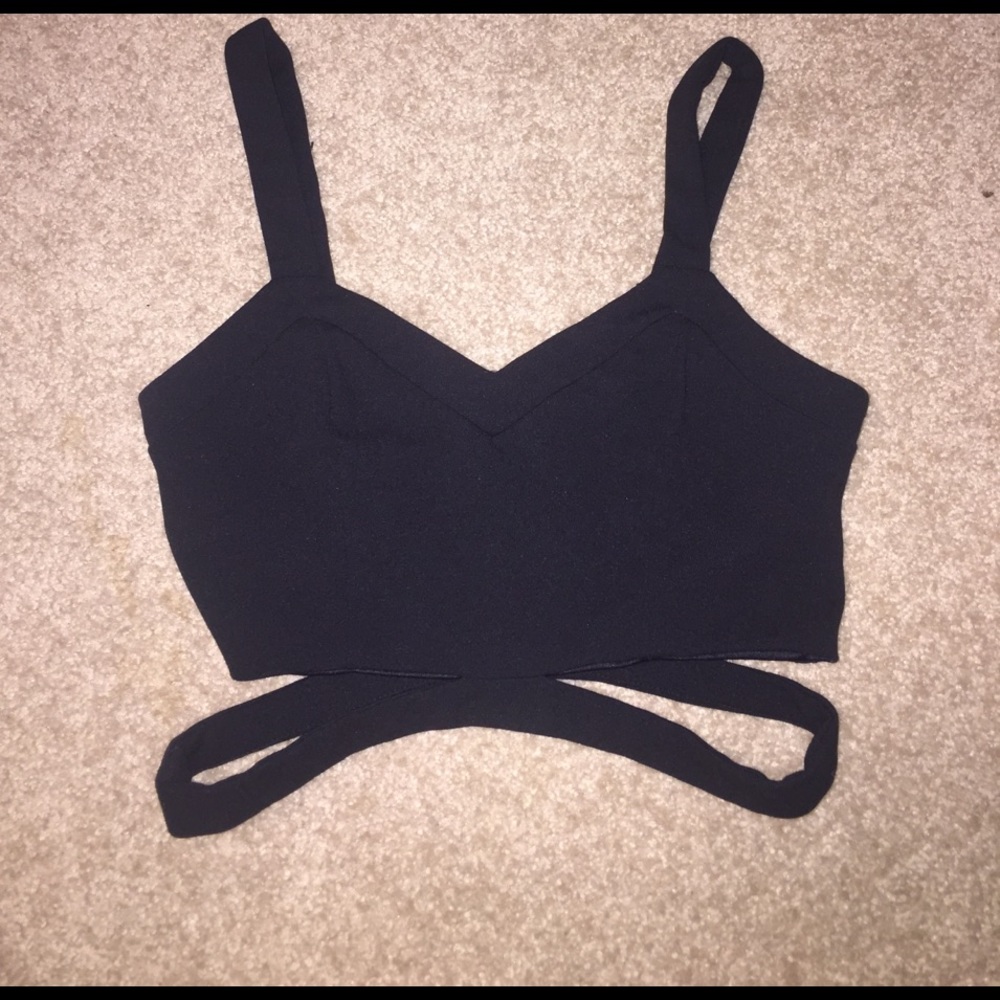 Black crop top cut out