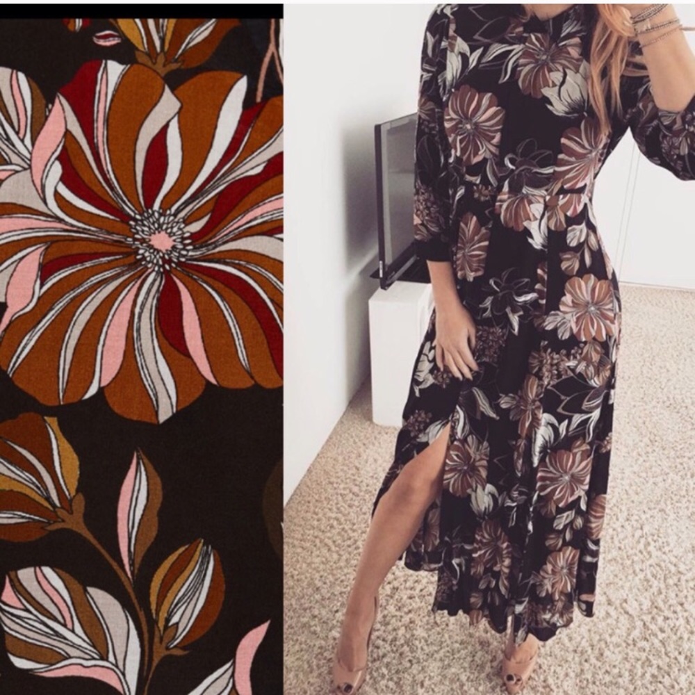 Zara long floral print dress