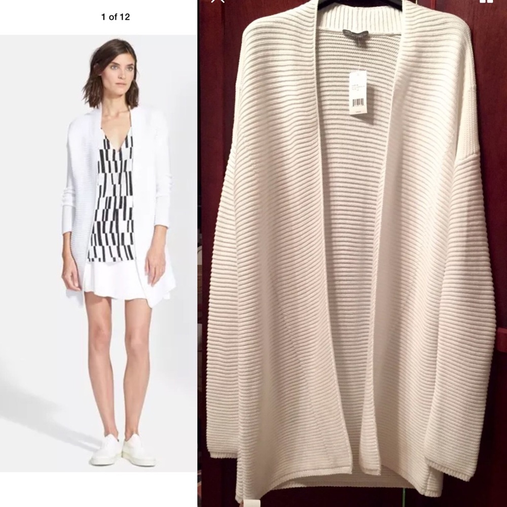 NWT Vince. Open front cardigan sweater white sz xl