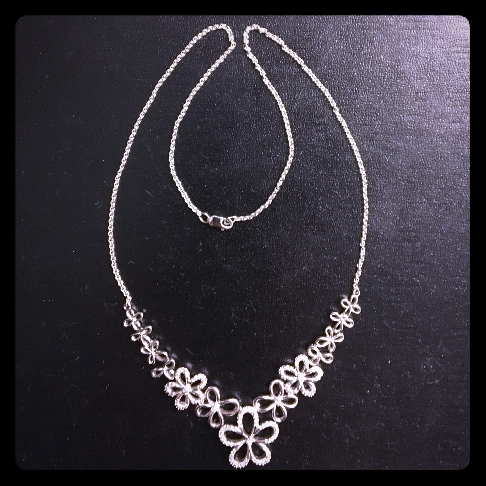 Belk & Co. Sterling silver necklace w/ diamonds