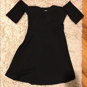 Off the shoulder black dress