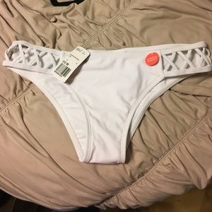 white cheeky swim bottoms