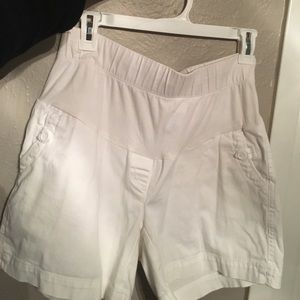 White motherhood maternity shorts